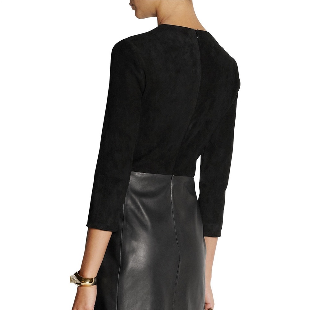 THE ROW Frehnah Suede Leather Long Sleeve Dress 8 - Picture 4 of 7